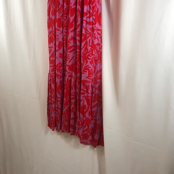 Loft floral rayon tiered spaghetti strap midi dress S - Picture 8 of 15